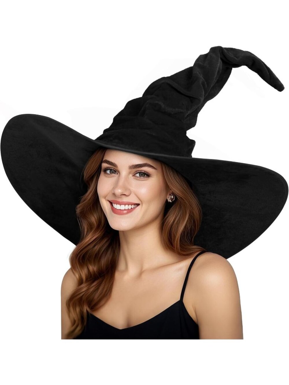 🎃Women's Black-2 Coordinate Shapeable Wide Brim and Adjustable Witches Hat